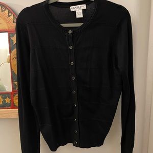 Black Cardigan, Textured Black Cardigan